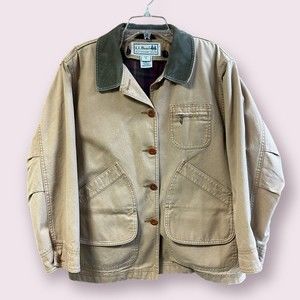 LL Bean Women’s Tan Canvas Barn Coat Size Medium